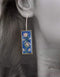 Rectangular Blue Pottery Earrings